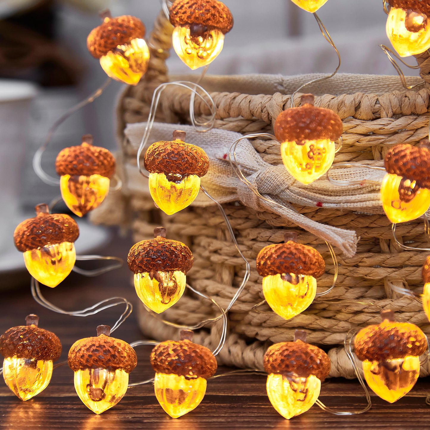 Fall Acorn Fairy Lights Thanksgiving String Lights