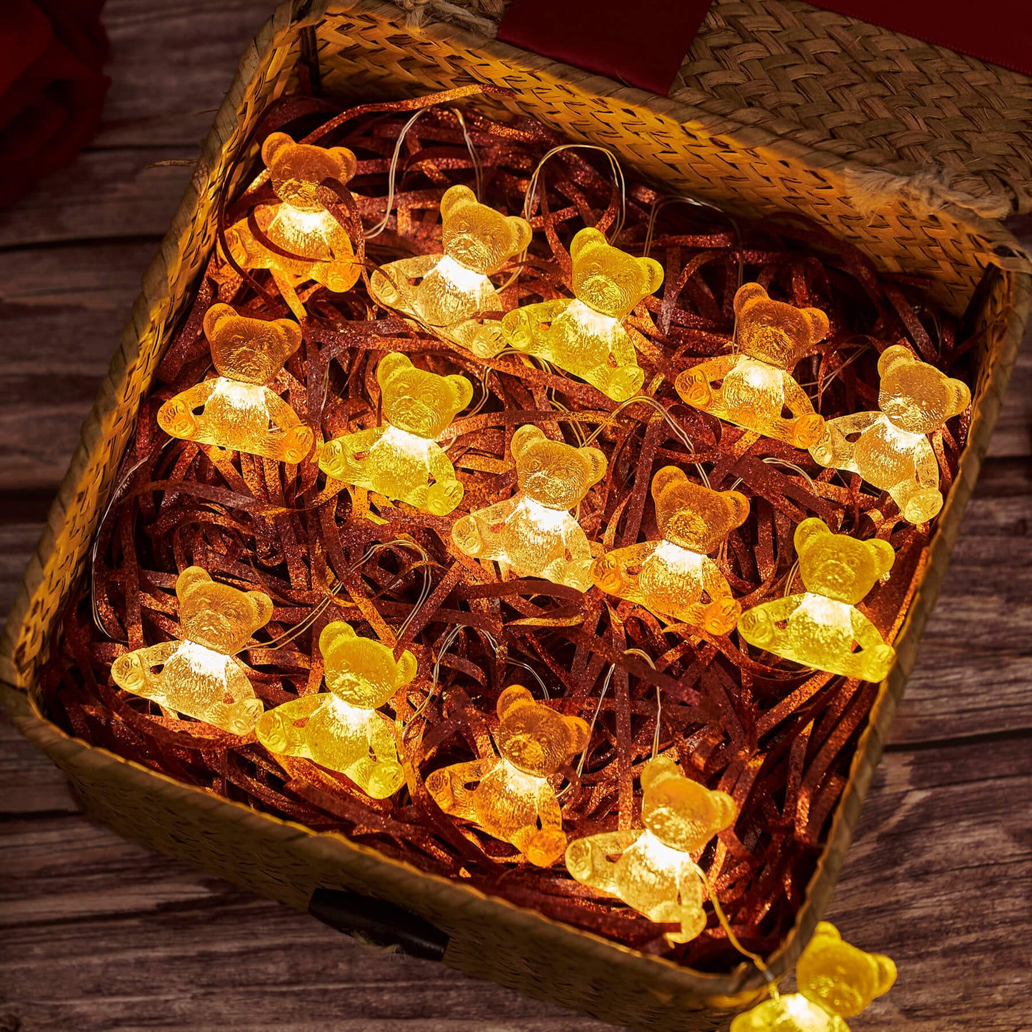 Sitting Teddy Bear 20LEDs 6.5ft Cute Fairy Lights