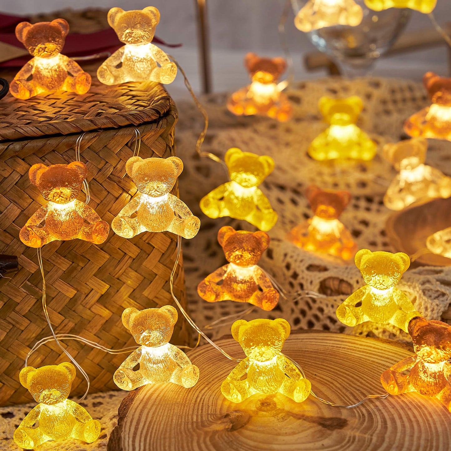 Sitting Teddy Bear 20LEDs 6.5ft Cute Fairy Lights