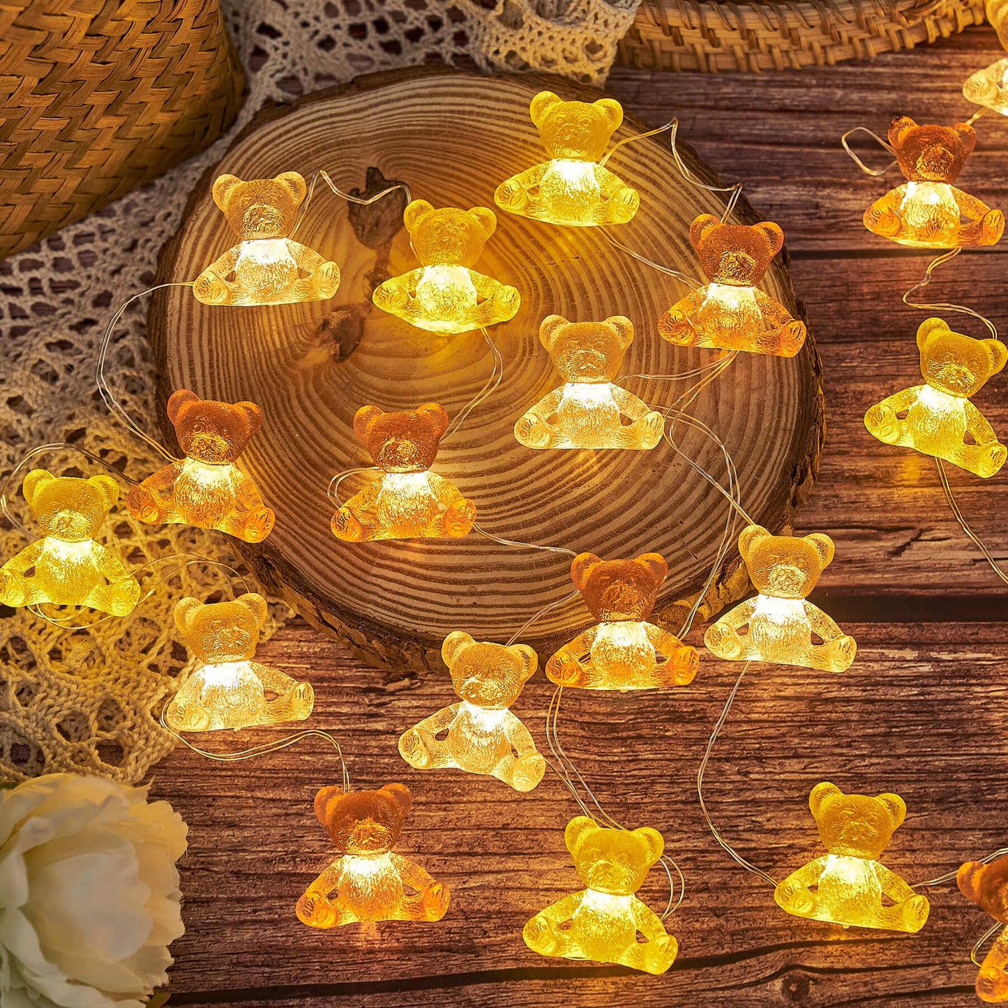 Sitting Teddy Bear 20LEDs 6.5ft Cute Fairy Lights