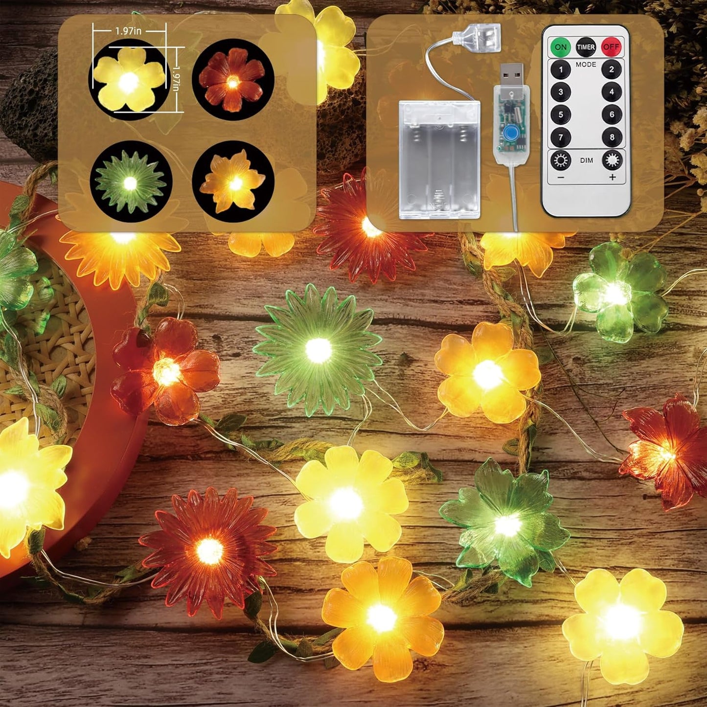 Winter Flower Fairy String Lights