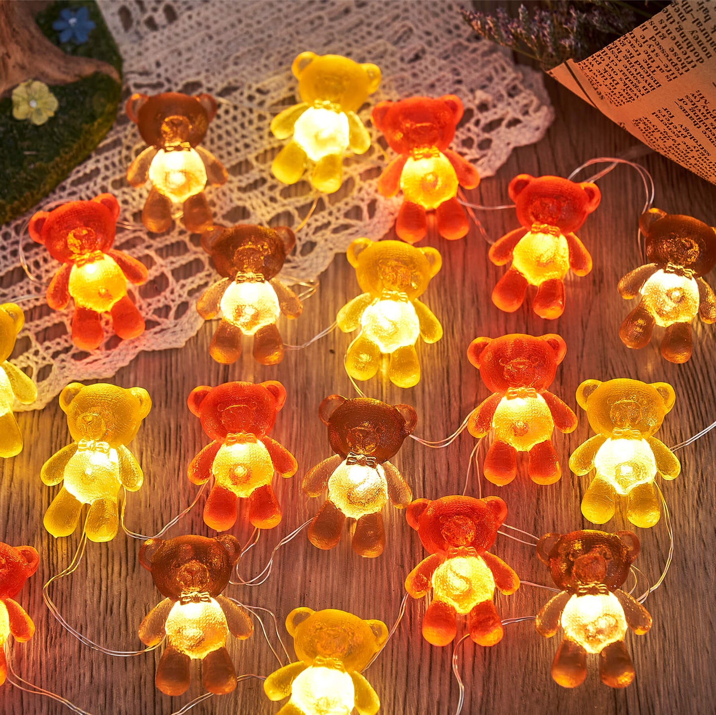 Teddy Bear Copper Wire Fairy Lights