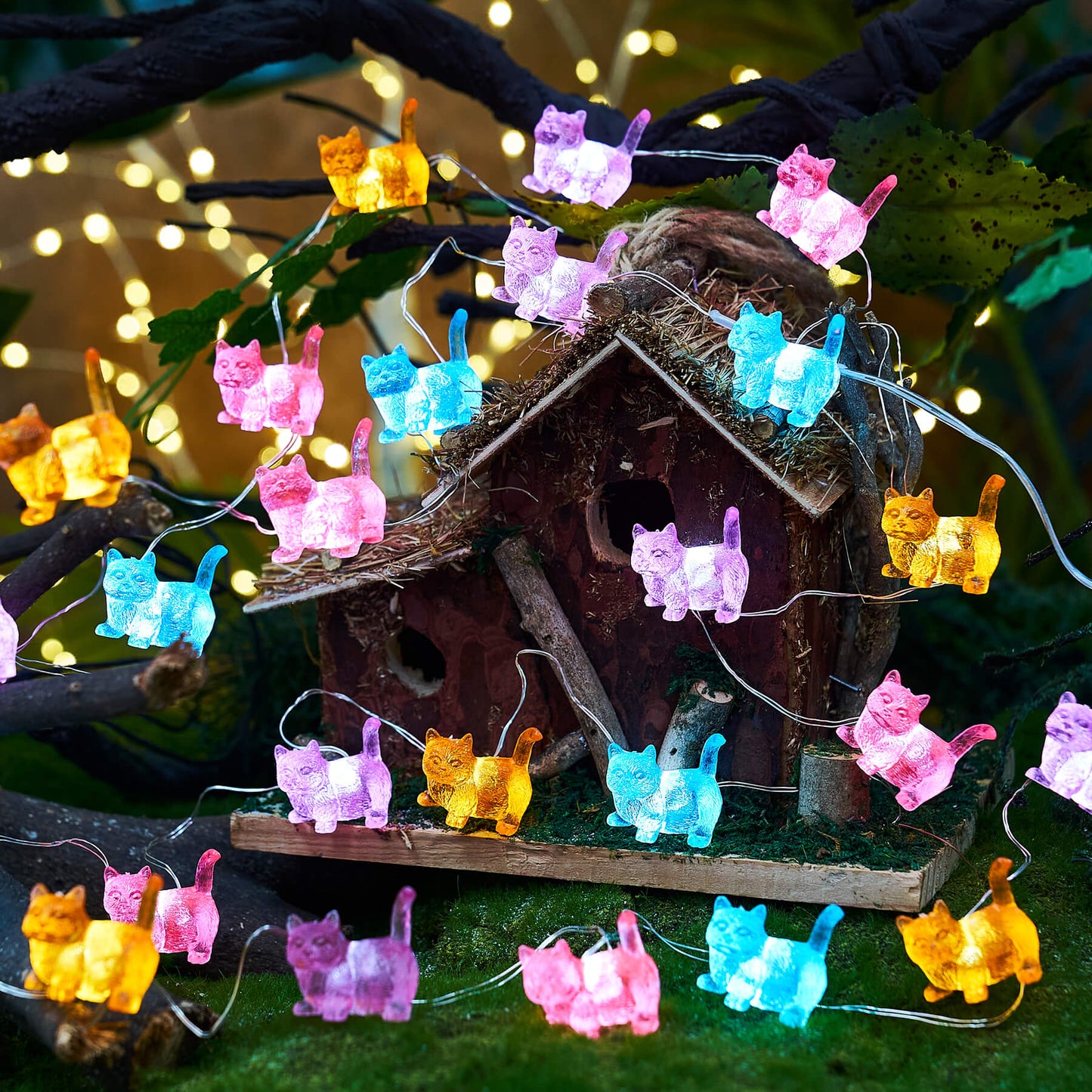 Fat Cat String Lights Room Decor